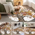 thumbnail image 5 of Round Area Rug 3 Ft, Brown Tree Fall Washable Non-Slip Circle Carpet for Living Room/Bedroom, Leaves Branches Watercolor Botanical Elegant Low-Profile Small Floor Mats Collection Rugs for Indoor, 5 of 8