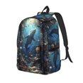 thumbnail image 2 of KLL Underwater Dolphin Print Travel Laptop Backpack - College Backpack Business Work Bag Nurse Bag Casual Daypack for Weekender Business Hiking -Medium, 2 of 6