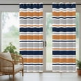 thumbnail image 5 of Outdoor Curtains for Patio Waterproof, Orange Grey Striped Outdoor Privacy Panels Grommet, Farmhouse Stripes Modern Abstract Art Blackout Outside Curtains for Porch/Cabana 54"x108", 1 Panel, 5 of 8