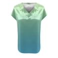 thumbnail image 4 of Endives Womens Satin T-shirt Short Sleeve Blouse V Neck Shirts Womens Top Summer Outfits S-3XL, 4 of 6