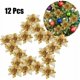 thumbnail image 4 of Decoración para árbol de Navidad, juego de 12 adornos para árbol de Navidad, flores artificiales con purpurina navideña para decoraciones navideñas para bodas y fiestas, 4 of 5