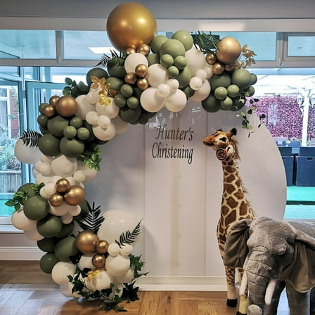 BESTSKY 137pcs Sage Green Balloon Garland Arch Kit for Party Background Decoration