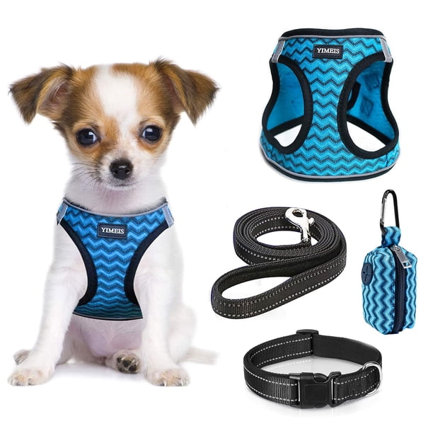 Set de arnés y correa para perros YIMEIS Reflective para perros, color azul