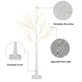 thumbnail image 6 of Clearance 3 Pieces Lighted Birch Tree, 4ft 5ft 6ft Prelit Artificial Christmas Tree with Stand for Indoor Outdoor, White, 6 of 8