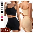 thumbnail image 4 of Women Workout Sets Ribbed Tank 2PCS Seamless High Waist Gym Outfit Yoga Shorts Sets Jogger Trousers Tights, 4 of 8