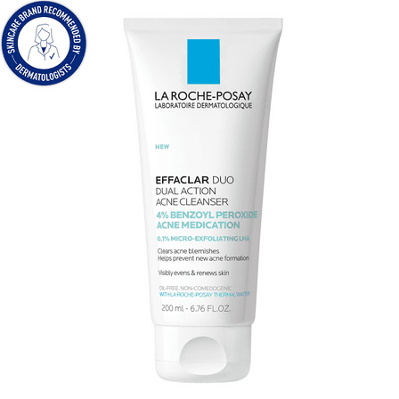 La Roche-Posay Effaclar Duo Acne Face Wash With 4% Benzoyl Peroxide, 6.76 fl oz