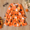 thumbnail image 1 of PatPat PatPat Robe à Manches Longues pour Tout-Petite Fille avec Imprimé de Fantôme d'Halloween, 1 of 1
