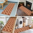 thumbnail image 5 of Orange Brown Flowers 2'x6' Runner Rugs for Hallway Kitchen Bedside Non Slip Washable, Farmhouse Retro Abstract Floral Entryway Rug Runners with Rubber Backing, Long Carpet Runner for Laundry Room, 5 of 8