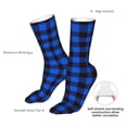 thumbnail image 4 of Cauagu Buffalo Plaid Blue Black Pattern Fun Novelty Crew Socks,Casual Athletic Socks Neutral Socks Cozy Crew Socks Christmas Gift, 4 of 7