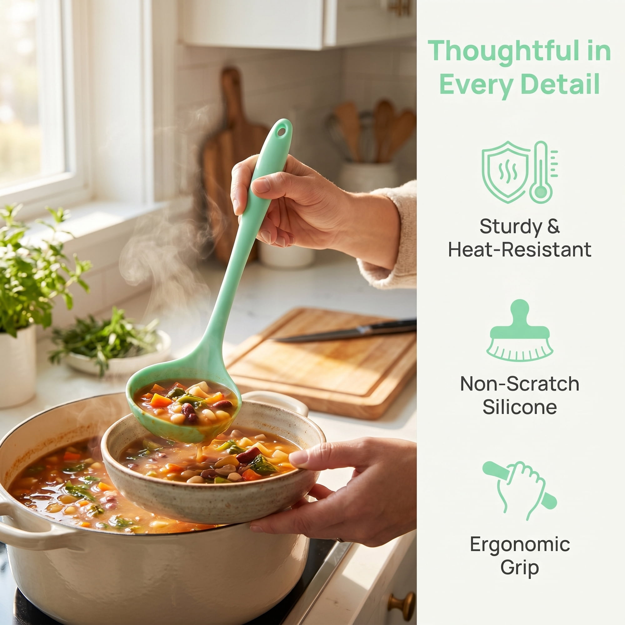 Unique Bargains 5 Pcs Silicone Essential Kitchen Cooking Utensil Set Light Green