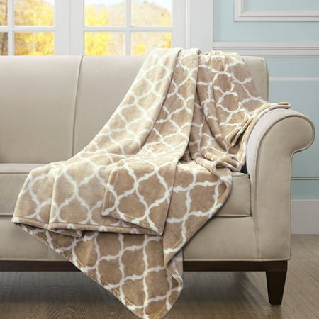 60"x70" Oversized Ogee Throw Blanket Tan