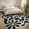 thumbnail image 3 of ODIKA 8'x10' Washable Area Rug Black White Abstract Sun and Waves Design Contemporary Artistic with Shapes for Living Room, Under Sectional, Family , Durable, Non-Slip, 3 of 7