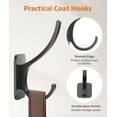 thumbnail image 3 of 6 Pack Black Coat Hooks Wall Mount, Heavy Duty Wall Hooks for Hanging, Backpack Hooks for Wall, Metal Towel Hooks for Hanging Hat, Purse, Robe, 3 of 8