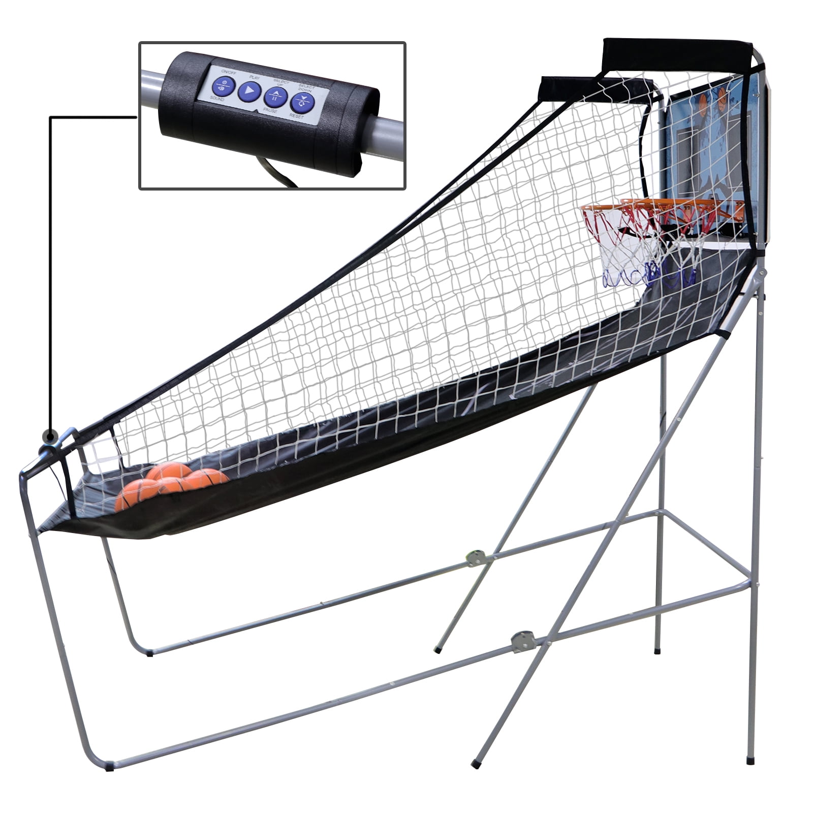 Electronic Scoreboard and Inflation Pump Nova Microdermabrasion Foldable Indoor Basketball Arcade Game Double Shot 2 Player W// 4 Balls