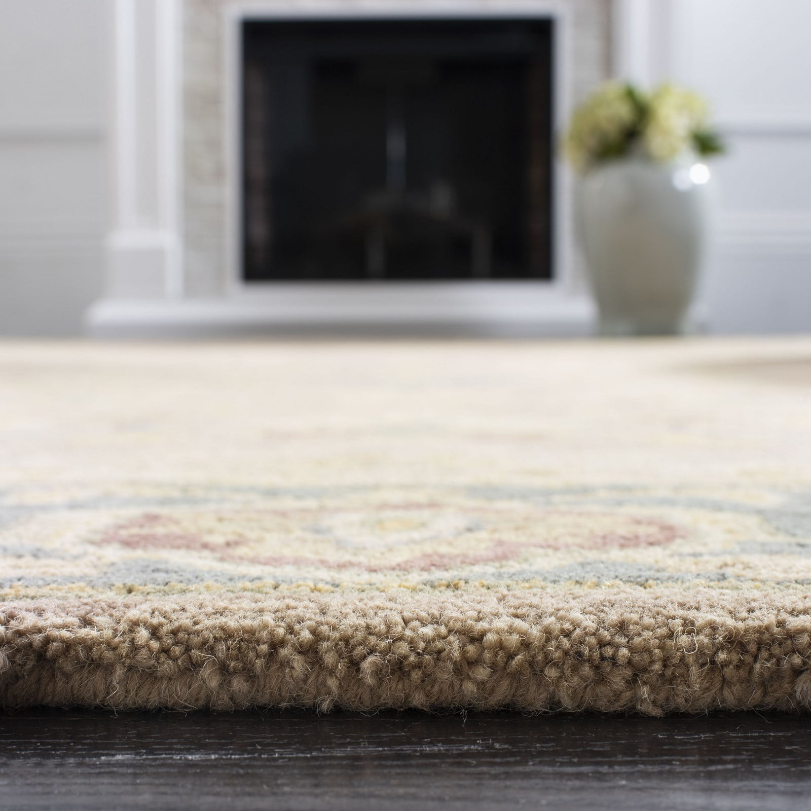 SAFAVIEH Anatolia Sophia Floral Wool Runner Rug, Brown/Blue, 2'3" x 8'