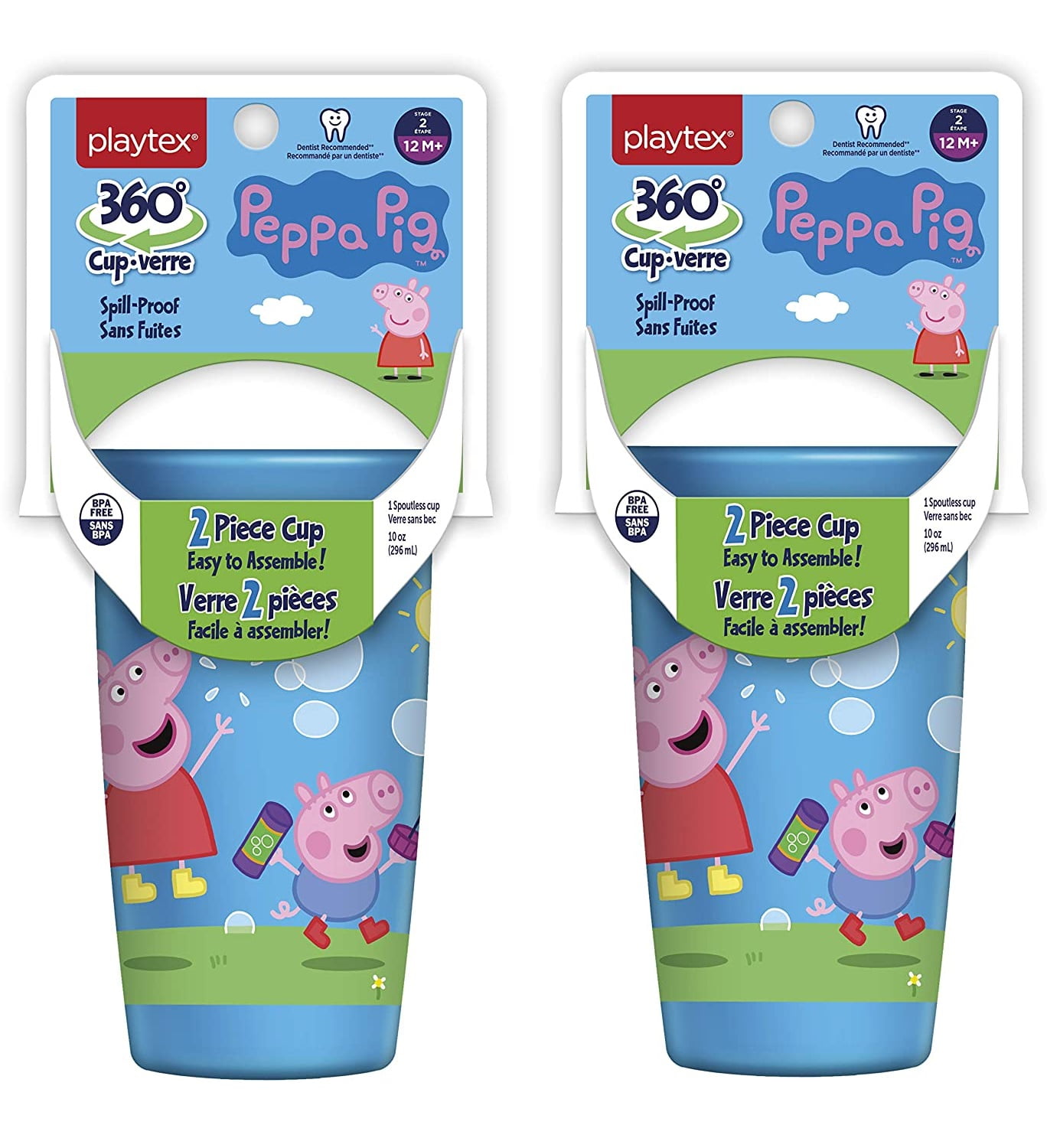 Playtex Baby Stage 1 Spoutless Sippy Cup Peppa Pig With Handles