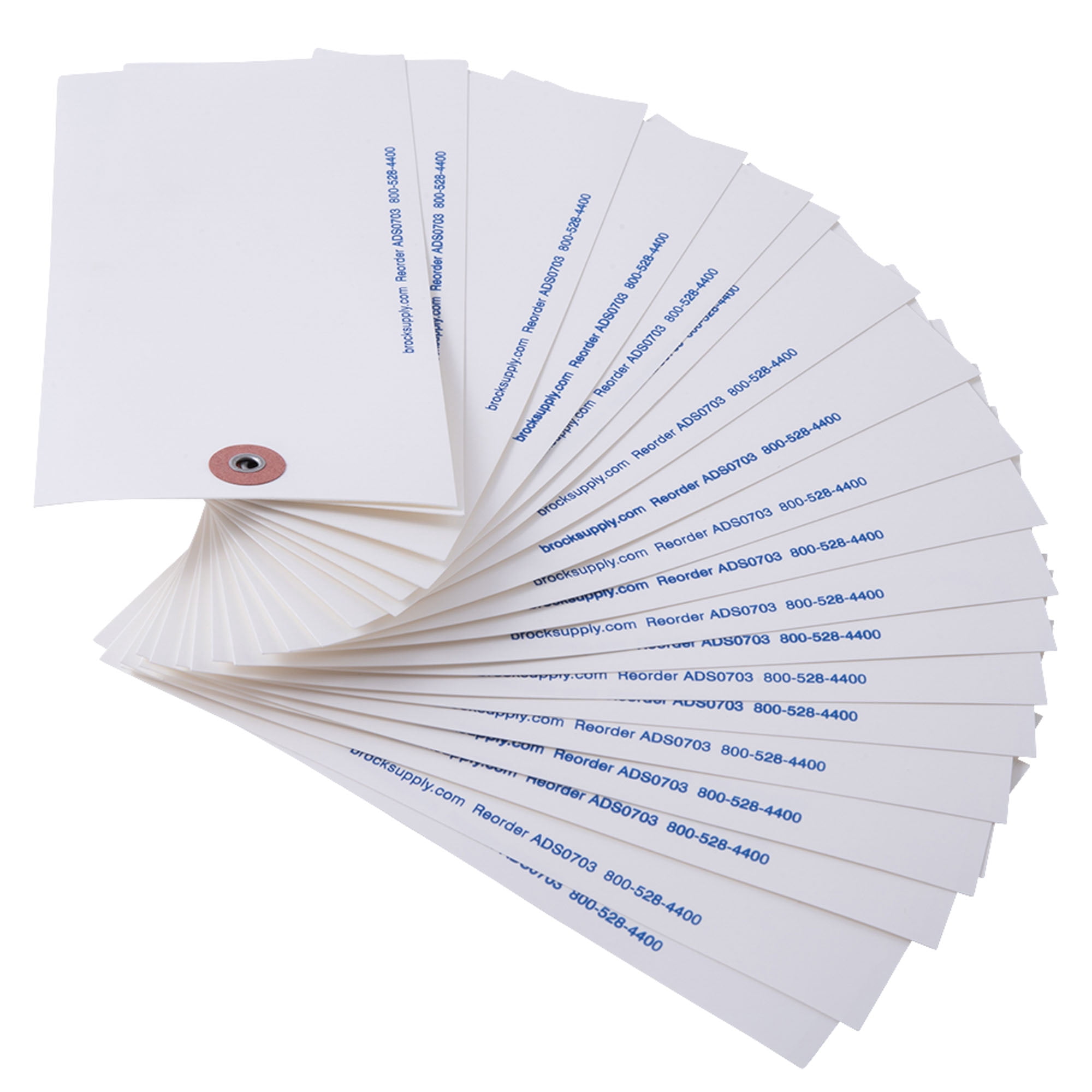Brock Blank White Polyart Tags 6 1/4 Inch x 3 1/8 Inch With Reinforced Metal Eyelet Includes Wire-Brock Ballpoint Pen-Brockmark Marker 1000 Tags/Box