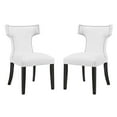 thumbnail image 1 of Modern Contemporary Urban Design Kitchen Room Dining Side Chair ( Set of Two), White, Faux Leather, 1 of 5