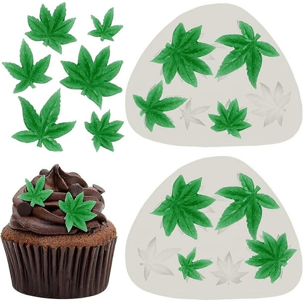 piezas de moldes de silicona para fondant de pastel con forma de hoja de marihuana, hojas de marihuana, para decoración de pasteles, chocolate, dulces, arcilla polimérica, galletas, azúcar (Gr