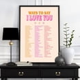 thumbnail image 2 of HAHDAXIA Trendy Pink Canvas Wall Art Ways To Say I Love You Preppy Y2k Decor Aesthetic Poster Mid Century Modern Preppy Print Painting Funky Girl For Home Bedroom Dorm Apartment Decor 12x16in, 2 of 7