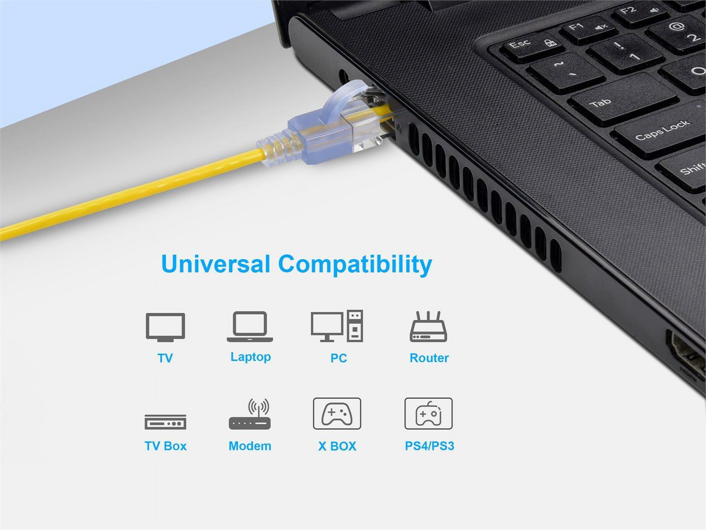 Monoprice Cat6A Ethernet Patch Cable - 5 Feet - Yellow (10 Pack) Snagless RJ45 550Mhz UTP Pure Bare Copper Wire 10G 30AWG - SlimRun Series