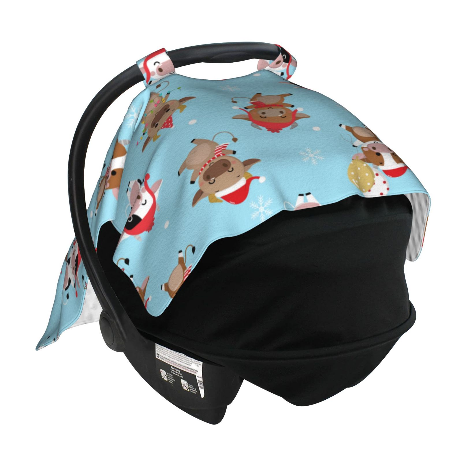 Car Seat Cover Baby - winter cow cute Breathable Infant Car Seat Cover for Baby Carseat, Lightweight Comfort Baby Essentials Must Haves Newborn Stuff for Girl Boy