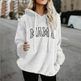 thumbnail image 4 of XPMWRP Women's Hoodie Drawstring Sweatshirts Letter Printed Double Sided Fleece Sweatshirts Long Sleeve Winter Warm Pullover with Pocket White S, 4 of 4