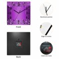 thumbnail image 2 of Modern Purple Wooden Wall Clock Silent Non Ticking, Abstract Diamond Luxury Gradient Square Wall Clocks Battery Operated, Decor Clock for Home Office, Living Room, Kitchen, 12 Inch, 2 of 9