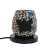 Shop LC Multi Color Handcrafted Mosaic Tuffen Glass Desk Lamp with Healing Pain Relief Meditation Anxiety Black Karelian Shungite Stone Rock Salt Without Bulb