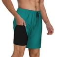 thumbnail image 3 of Haiem Teal Men'S Quick-Dry Swim Trunks: Comfortable Beach Shorts With Mesh Lining And Pockets - Ideal For Swimming And Sunbathing Xx-Large, 3 of 9