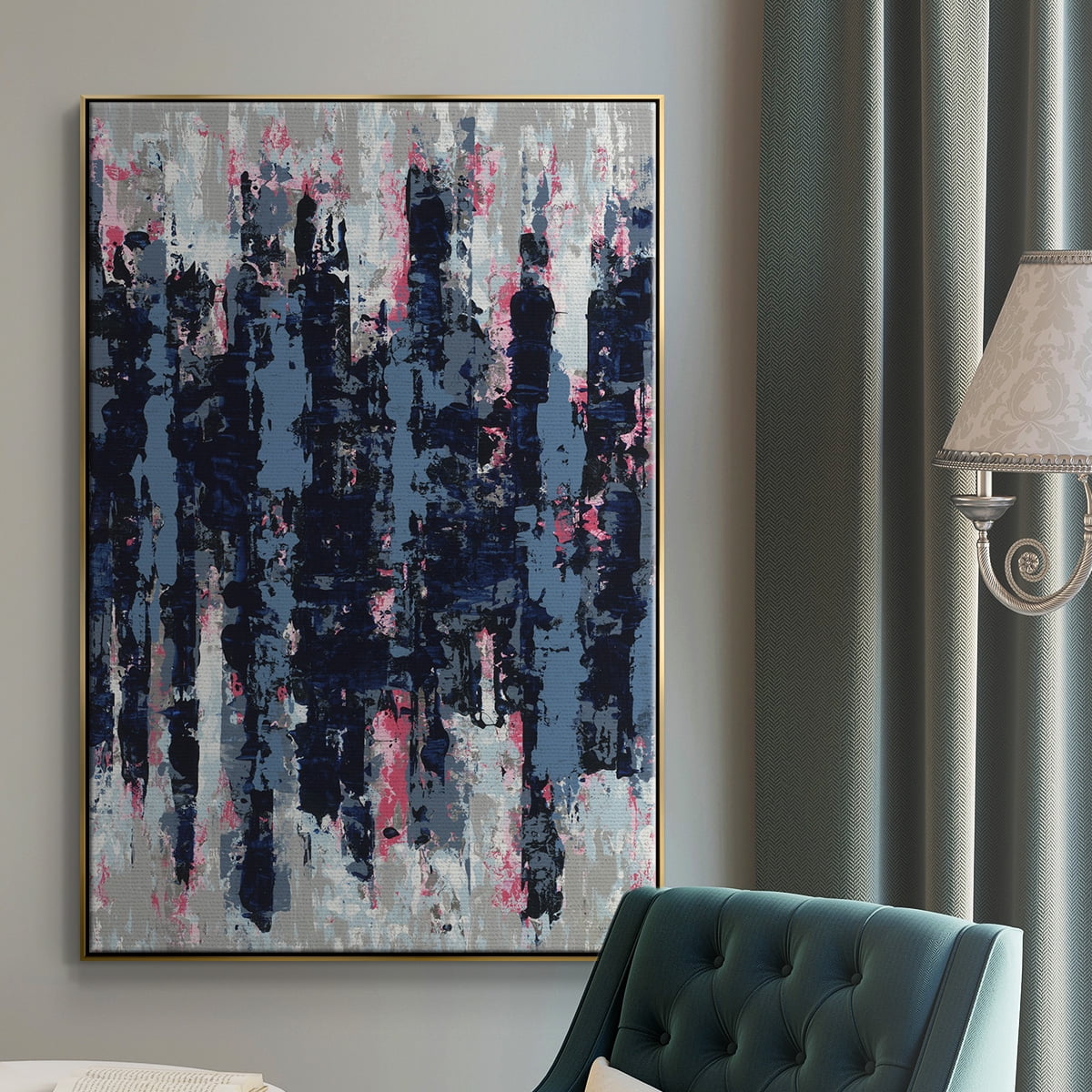 Veiled Heat Framed Premium Gallery Wrapped Canvas - Ready to Hang - 17 x 25 - Gold Floating Frame