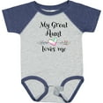 thumbnail image 3 of Inktastic My Great Aunt Loves Me Heart Boys or Girls Baby Bodysuit, 3 of 5