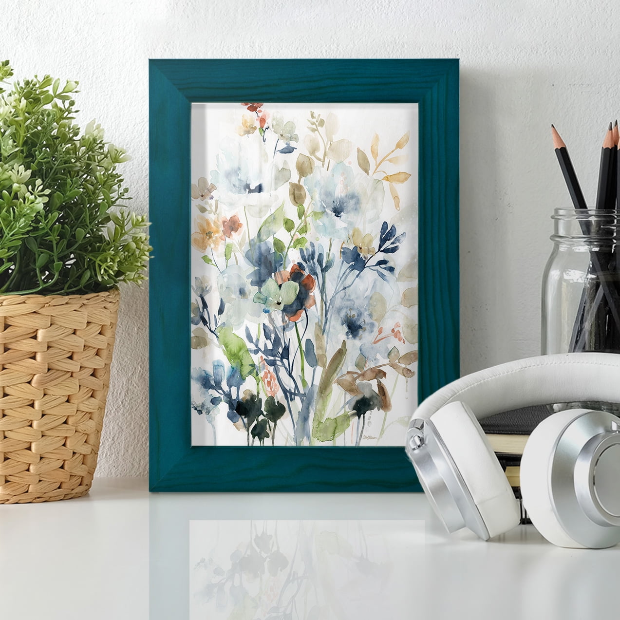 Holland Spring Mix -Framed Print w/glass-Ocean Blue