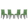 thumbnail image 1 of Modway Duchess Chaise de Salle à Manger en Tissu, Ensemble de 4, Vert, 1 of 4