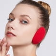 thumbnail image 6 of Thicken Bandless Ear Muffs Fleece Soft Plush Ear Warmer Winter Warm Earmuffs Outdoor Cold Protection Earmuffs Ear Cover Ear Caps (Red Men), 6 of 7
