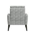 thumbnail image 6 of Homesvale Allyson Mid-Century Modern Small Space Armchair, Gray and Cream Honeycomb Polyester, 6 of 9