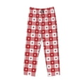 thumbnail image 6 of Uemuo Red Plaid Daisy Pattern Men's Wide Leg Palazzo Lounge Pants with Pockets Light Weight Loose Comfy Casual Pajama Pants-XX-Large, 6 of 9