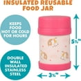 thumbnail image 2 of Bentology Stainless Steel Insulated Lunch 13 oz Thermos for Kids – Large Leak-Proof Storage Jar Container for Hot & Cold Food, Soups, Liquids - BPA Free - Fits Most Lunch Boxes and Bags - Unicorn, 2 of 5