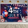 thumbnail image 2 of 4th of July Backdrop Independence Day Background American Flag Holiday Party Banner Patriotic Decor Fourth of July Memorial Day Party Decorations Props 10x8ft, 2 of 10