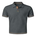 thumbnail image 4 of MDUKONU Mens Casual Polo Shirt Summer Short Sleeve Color Block Tops Collared Textured Stretchy Quick Dry Golf T-Shirts Size: XL, 4 of 8