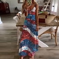 thumbnail image 2 of GERsome Independent Day Dress for Women Summer Maxi Dress V-Neck Sleeveless American Flag Spaghetti Strap Long Dress S-XXL, 2 of 5