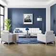 thumbnail image 5 of Modway Loft 3 Piece Tufted Faux Leather Sofa Set - Silver Navy, 5 of 5