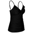 thumbnail image 5 of Hilor Tankini Swimsuits for Women Shirred Ruffled V Neck Swimwear Top, 5 of 8