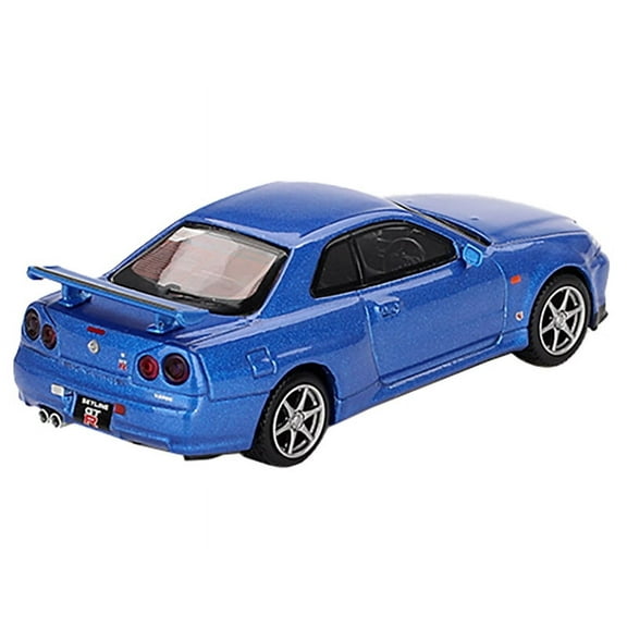 Nissan Skyline GT-R (R34) V-Spec RHD (Right Hand Drive) Bayside Blue Metallic Limited Edition 1/64 Diecast Model Car by Mini GT