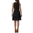 thumbnail image 3 of INSPIRE CHIC Women's Ruffled Hem Waist Strap V Neck Sleeveless Bohemia Midi Dress, 3 of 6