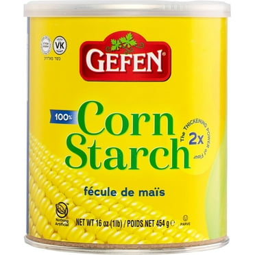 Gefen Corn Starch, 100% Pure, 16oz Canister with Resealable Lid, Kosher, Great Flour Alternative, Twice the Thickening Power of Flour