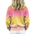 thumbnail image 5 of Cethrio Girls Knitted Cardigans Size 7-8 Years, Long Sleeve Button Front Fall Winter Gradient Color Fall Winter Sweater Watermelon Red, 5 of 5