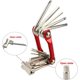 thumbnail image 3 of Herramienta de reparación de bicicletas multifunción 11 en 1, mini kit de herramientas múltiples para bicicletas, herramienta de mantenimiento de bicicletas portátil plegable (rojo), 3 of 3