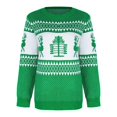 thumbnail image 3 of Gibobby Sueter para mujer Suéter de Navidad para mujer Otoño e Invierno Nuevo suéter de punto Jacquard geométrico(Verde,G), 3 of 5