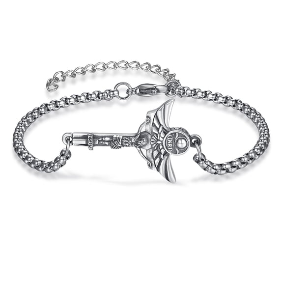 925 Sterling Silver Jesus Bracelets for Men Jesus Cross Religious Christian Bracelets Jewelry Gifts